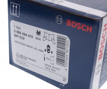3 089 р. Колодки тормозные задние (4шт.) BOSCH Mercedes-Benz ML class W163 рестайлинг (2001-2005)  с доставкой в г. Кемерово. Увеличить фотографию 3