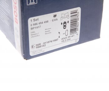 3 699 р. Колодки тормозные передние (4шт.) BOSCH Renault Master FD,JD фургон дорестайлинг (1998-2003)  с доставкой в г. Кемерово. Увеличить фотографию 3