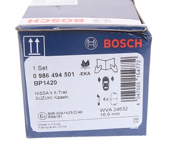 2 579 р. Колодки тормозные передние (4шт.) BOSCH Nissan Qashqai 1 J10 рестайлинг (2010-2013)  с доставкой в г. Кемерово. Увеличить фотографию 4