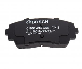 3 279 р. Колодки тормозные передние (4шт.) BOSCH KIA Picanto 2 TA хэтчбэк 5 дв. дорестайлинг (2011-2015)  с доставкой в г. Кемерово. Увеличить фотографию 3