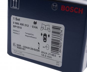 1 599 р. Колодки тормозные передние (4шт.) BOSCH Renault Logan 1 дорестайлинг (2004-2010)  с доставкой в г. Кемерово. Увеличить фотографию 3