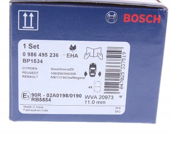 829 р. Колодки тормозные задние (4шт.) BOSCH Peugeot 206 универсал 2EK рестайлинг (2002-2006)  с доставкой в г. Кемерово. Увеличить фотографию 3
