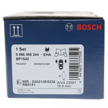 1 699 р. Колодки тормозные передние (4шт.) BOSCH Peugeot 206 универсал 2EK рестайлинг (2002-2006)  с доставкой в г. Кемерово. Увеличить фотографию 3