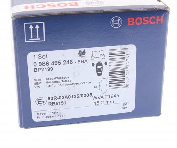 1 559 р. Колодки тормозные передние (4шт.) BOSCH Volkswagen Golf 5 хэтчбэк (2003-2009)  с доставкой в г. Кемерово. Увеличить фотографию 4