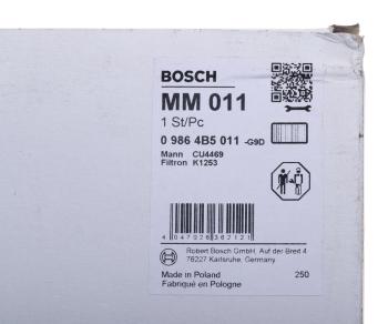 669 р. Фильтр воздушный салона MERCEDES Atego (98-04) BOSCH BOSCH 09864b5011  с доставкой в г. Кемерово. Увеличить фотографию 4