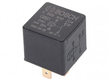 379 р. Реле электромагнитное 24V 5-ти контактное (20A) с сопротивлением BOSCH BOSCH 0986ah0204  с доставкой в г. Кемерово. Увеличить фотографию 1
