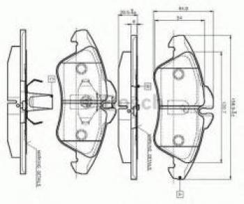 Колодки тормозные передние (4шт.) BOSCH Volkswagen LT 2D (1996-2006)