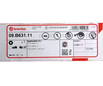 7 199 р. Диск тормозной NISSAN Patrol (10-) задний (1шт.) BREMBO BREMBO 09.b631.11  с доставкой в г. Кемерово. Увеличить фотографию 5