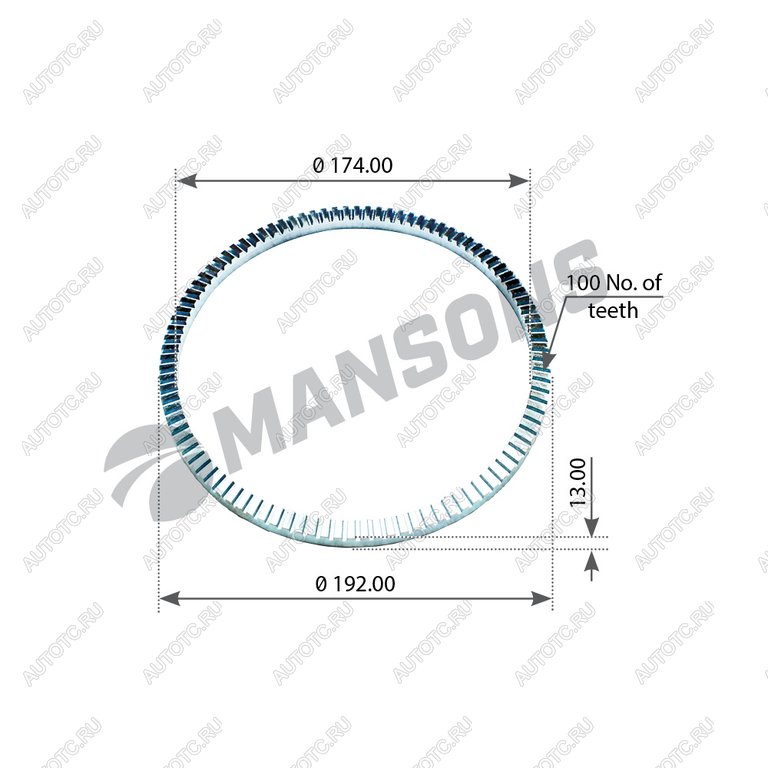 1 689 р. Кольцо АБС SCANIA P,G,R,T series заднего моста MANSONS MANSONS 100.067  с доставкой в г. Кемерово