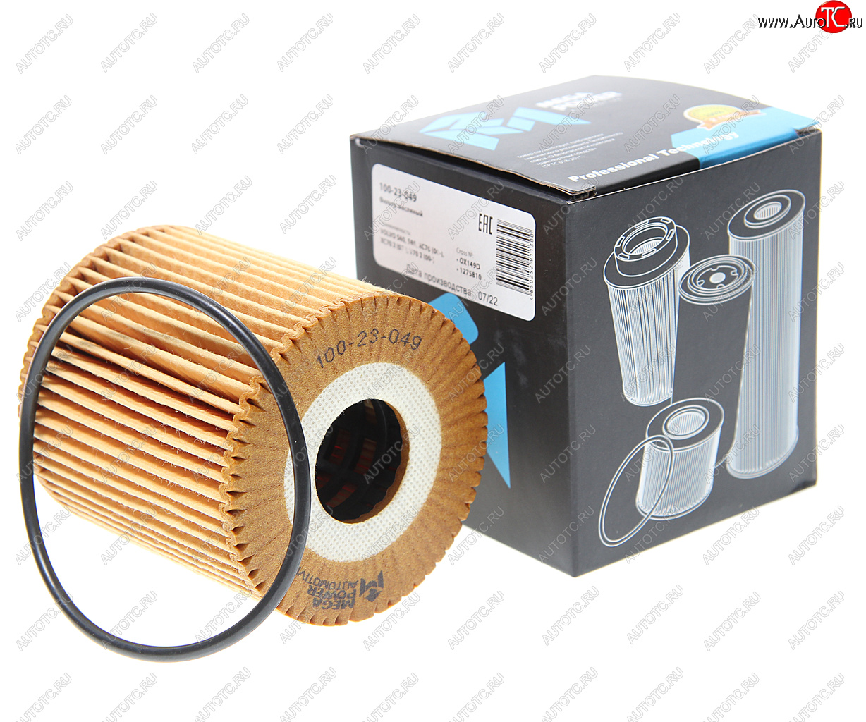 168 р. Фильтр масляный VOLVO S60,S80,XC70 (00-),XC70 2 (07-),V70 2 (00-) MEGAPOWER MEGAPOWER 100-23-049  с доставкой в г. Кемерово