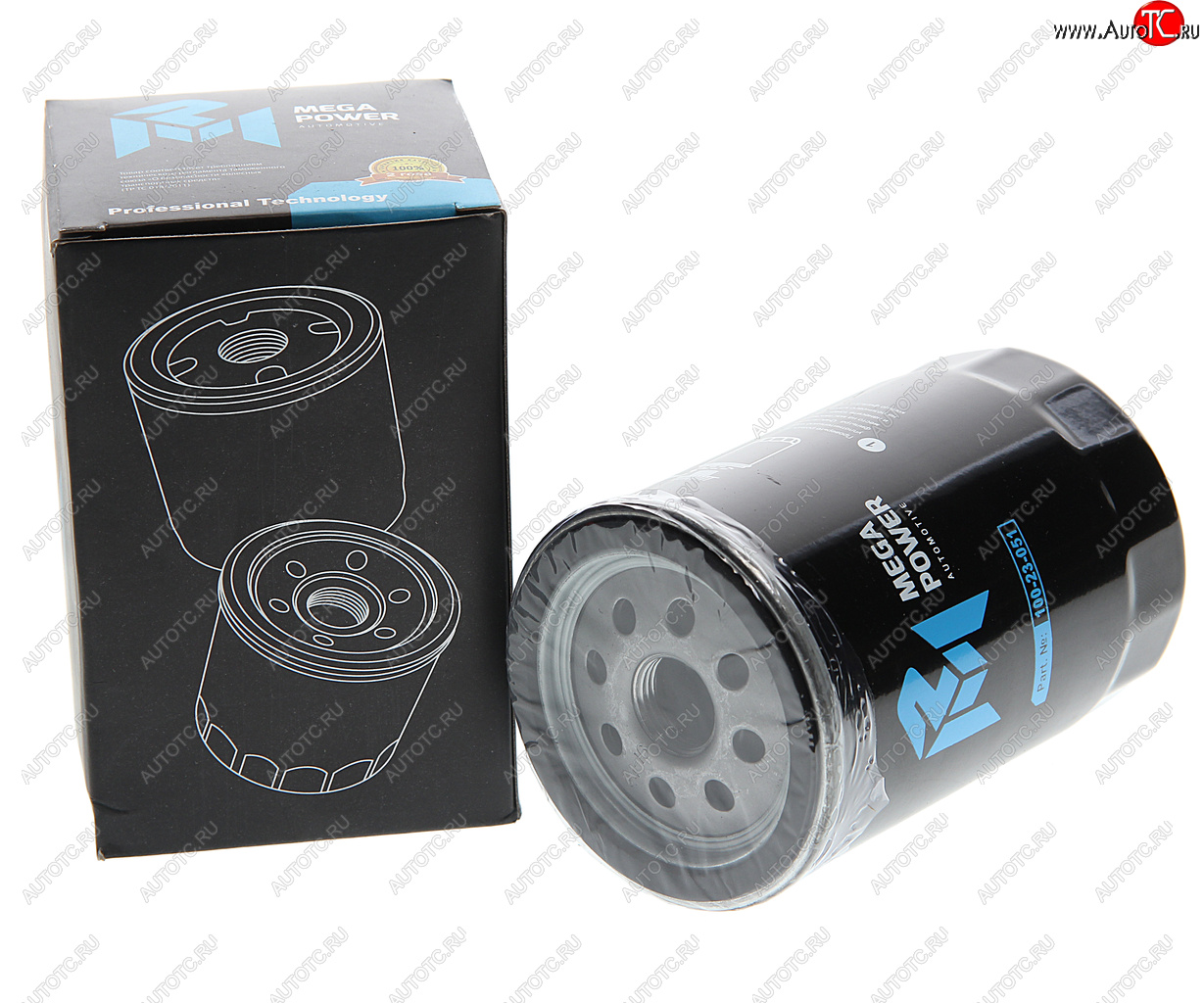 190 р. Фильтр масляный VW AUDI (-94) MEGAPOWER MEGAPOWER 100-23-051  с доставкой в г. Кемерово
