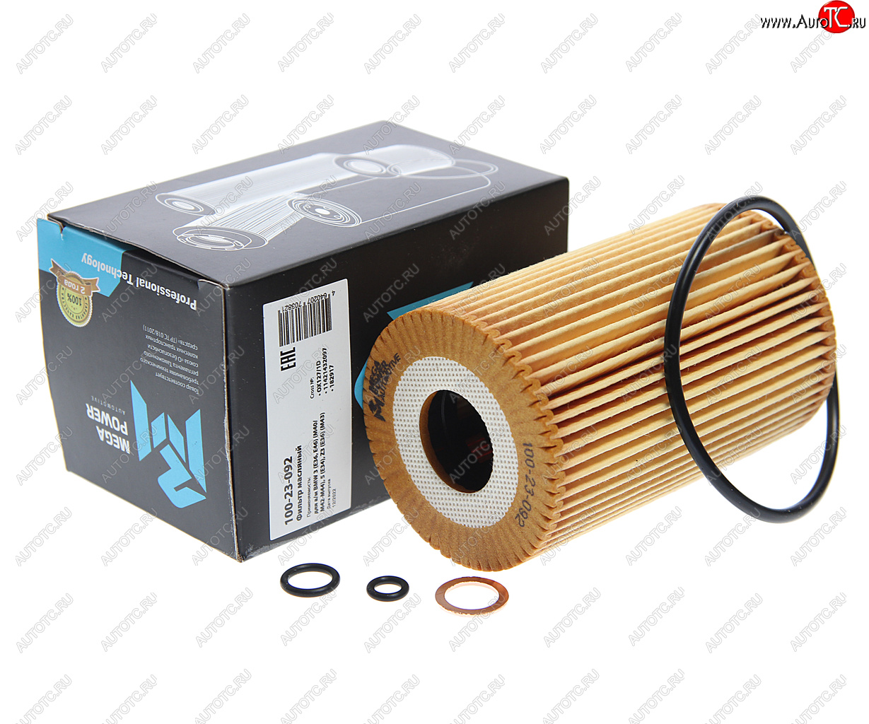 184 р. Фильтр масляный BMW 3 (E36,E46) (M40M42-M44),5 (E34),Z3 (E36) (M43) MEGAPOWER MEGAPOWER 100-23-092  с доставкой в г. Кемерово