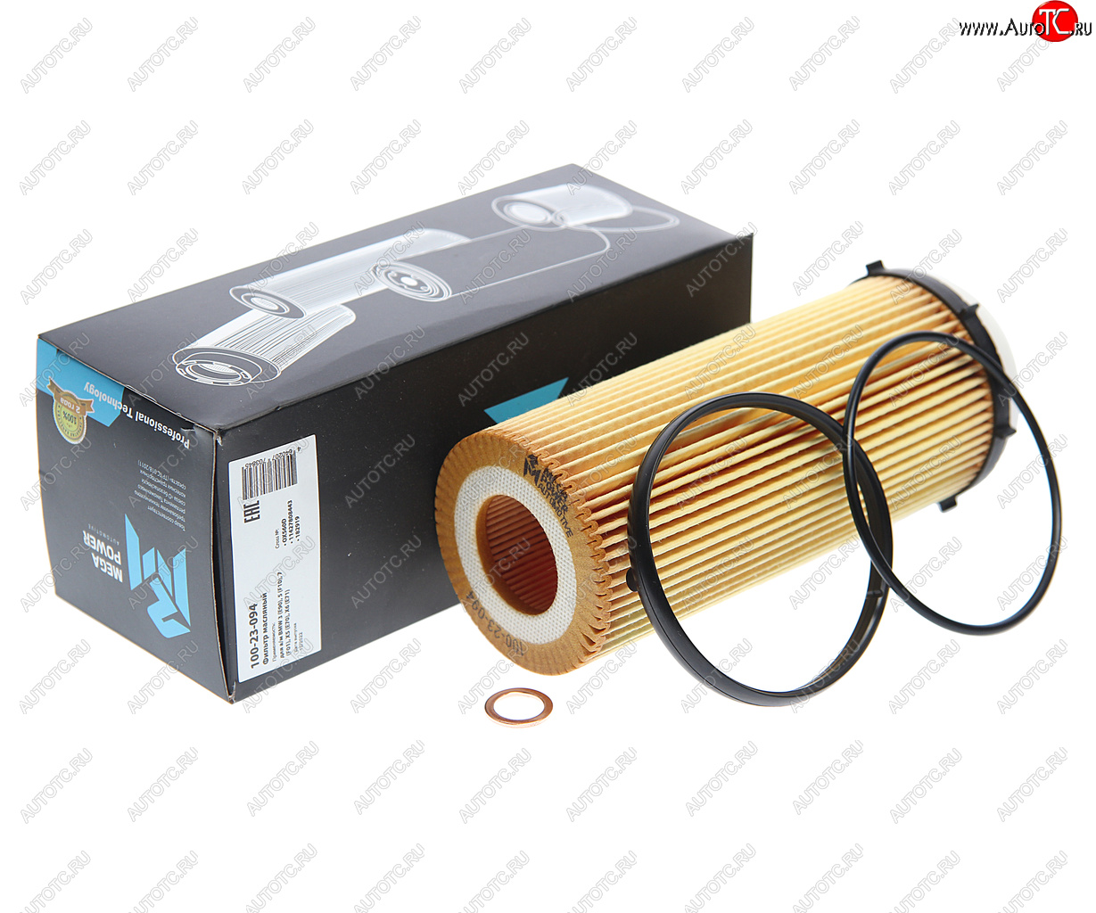 297 р. Фильтр масляный BMW 3 (E90),5 (F10),7 (F01),X5 (E70),X6 (E71) MEGAPOWER MEGAPOWER 100-23-094  с доставкой в г. Кемерово