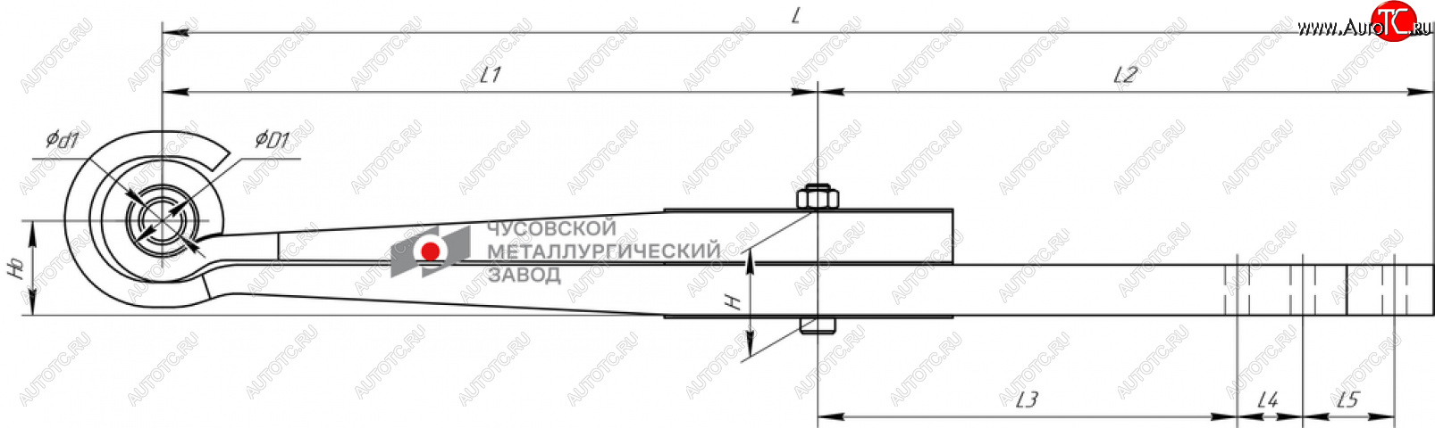 32 999 р. Рессора ТОНАР-1130 задняя (2 листа) полурессора (рычаг) L=1044мм ЧМЗ ЧМЗ 1003802тн  с доставкой в г. Кемерово