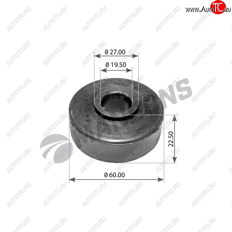 83 р. Втулка амортизатора SCANIA P,G,R,T series кабины (20x59x19) MANSONS MANSONS 100.550  с доставкой в г. Кемерово
