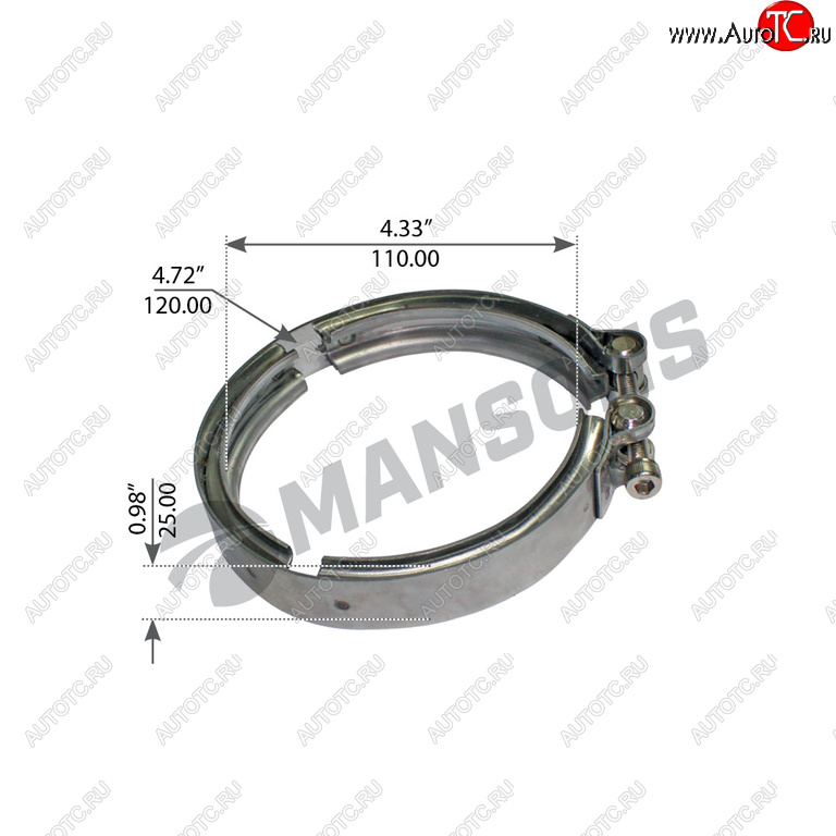 949 р. Хомут глушителя SCANIA 3,4,P,R,T series MANSONS MANSONS 100.667  с доставкой в г. Кемерово