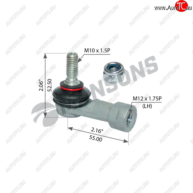 399 р. Наконечник SCANIA VOLVO тяги КПП правый (M12x1.75,M10x1.5,L=55) MANSONS MANSONS 100.672  с доставкой в г. Кемерово