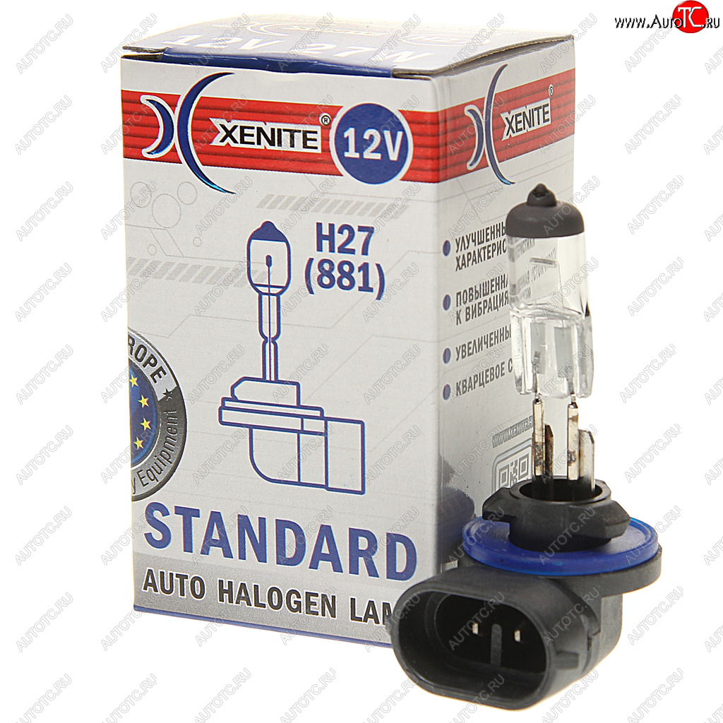162 р. Лампа 12V H27(881) 27W PGJ13 3200К Standard XENITE XENITE 1007007  с доставкой в г. Кемерово