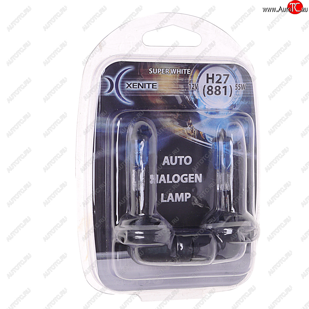 469 р. Лампа 12V H27(881) 27W PGJ13 +30% 4000К блистер (2шт.) Super White XENITE XENITE 1007039  с доставкой в г. Кемерово