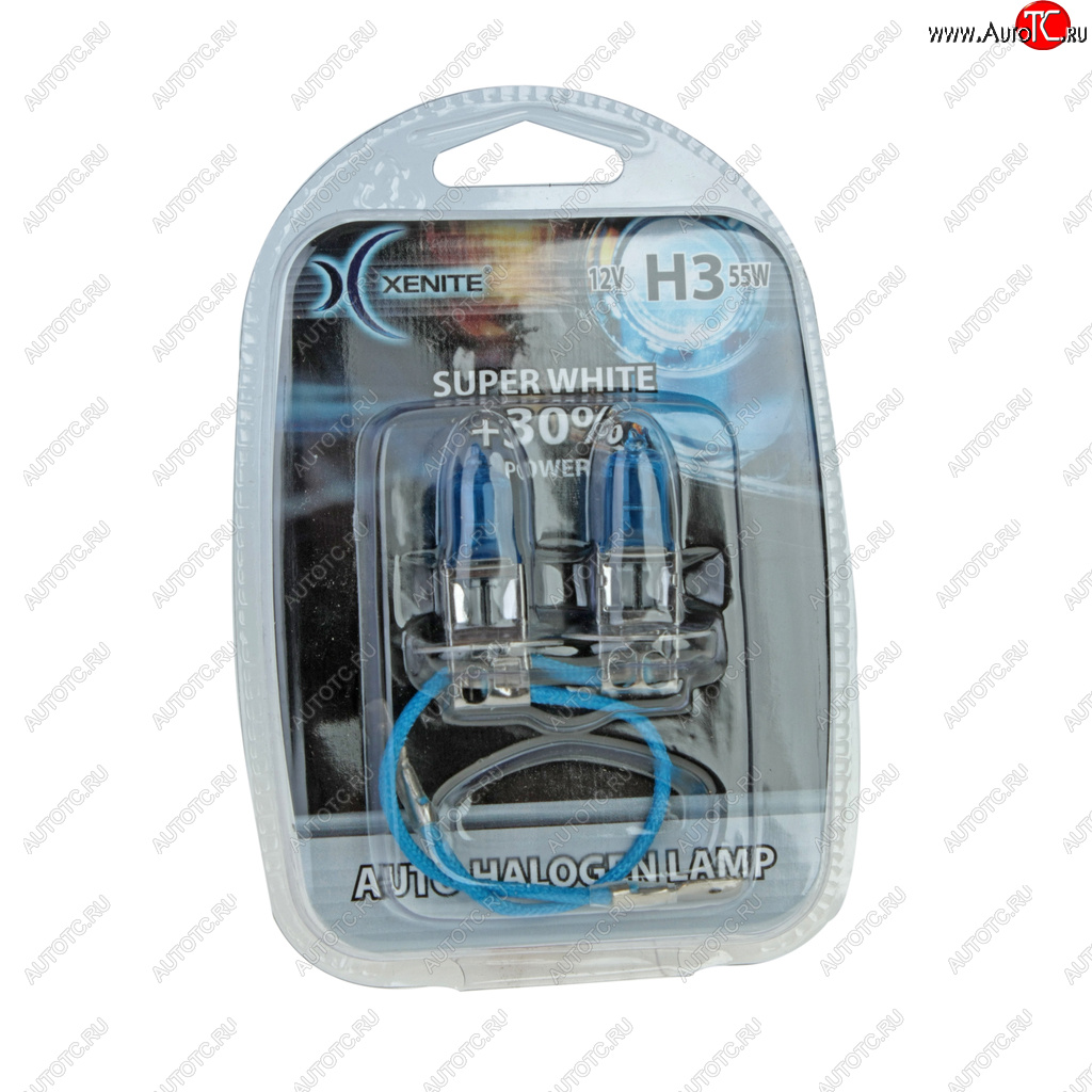 287 р. Лампа 12V H3 55W РK22s +30% 4000К блистер (2шт.) Super White XENITE XENITE 1007044  с доставкой в г. Кемерово