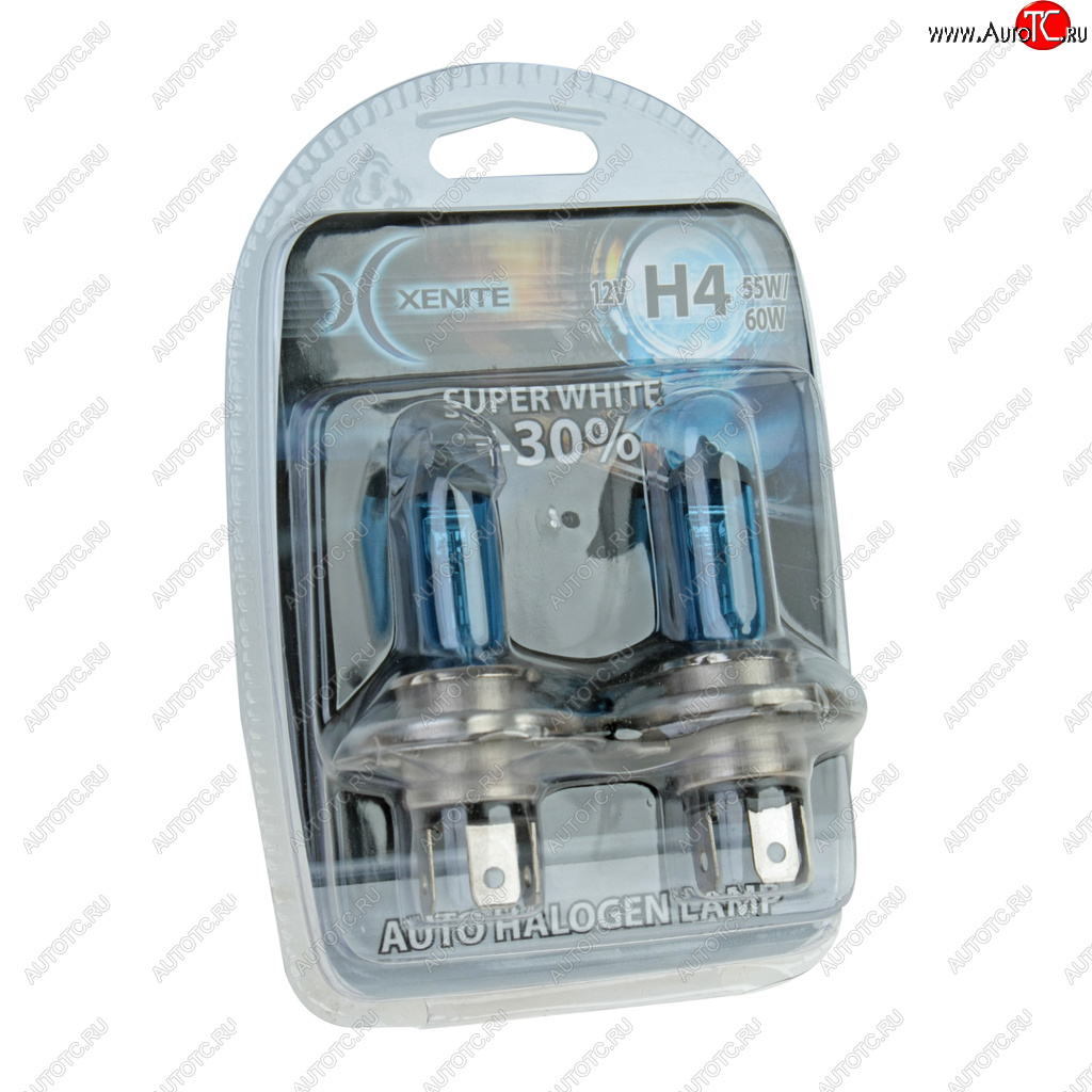 569 р. Лампа 12V H4 6055W P43t +30% 4000К блистер (2шт.) Super White XENITE XENITE 1007045  с доставкой в г. Кемерово