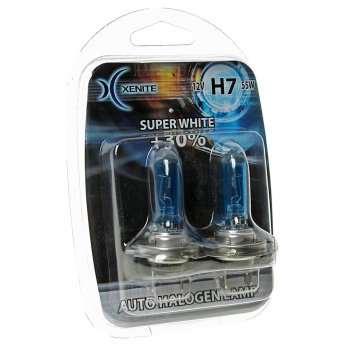 529 р. Лампа 12V H7 55W PX26d +30% 4000К блистер (2шт.) Super White XENITE XENITE 1007046  с доставкой в г. Кемерово. Увеличить фотографию 1