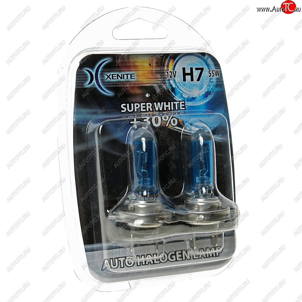 529 р. Лампа 12V H7 55W PX26d +30% 4000К блистер (2шт.) Super White XENITE XENITE 1007046  с доставкой в г. Кемерово