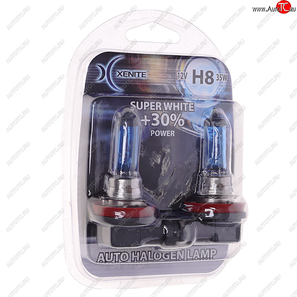 589 р. Лампа 12V H8 35W PGJ19-1 +30% 4000К блистер (2шт.) Super White XENITE XENITE 1007047  с доставкой в г. Кемерово