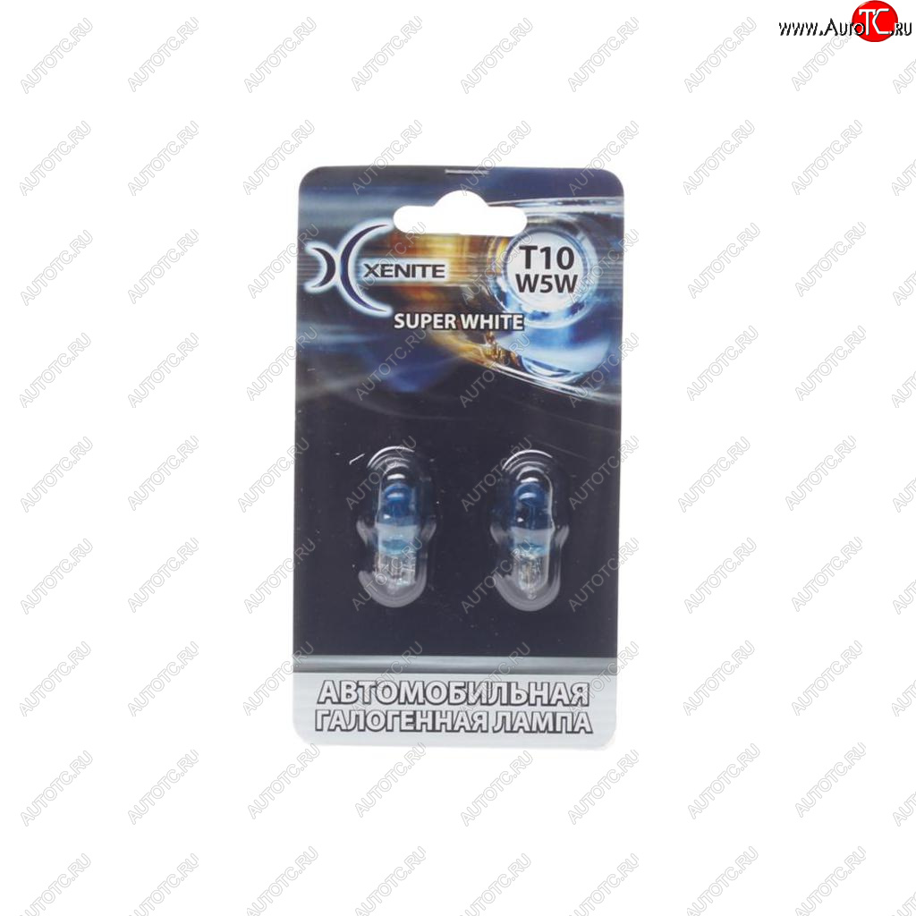 136 р. Лампа 12V W5W T10W W2.1х9.5d +30% 4000К блистер (2шт.) Super White XENITE XENITE 1007060  с доставкой в г. Кемерово