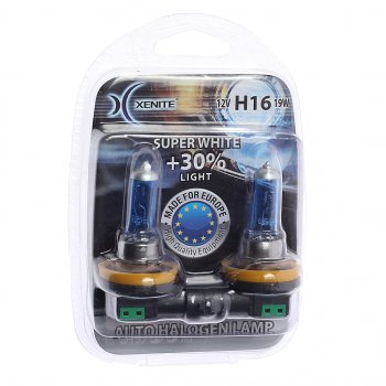 639 р. Лампа 12V H16 19W PGJ19-3 +30% 4000К блистер (2шт.) Super White XENITE XENITE 1007069  с доставкой в г. Кемерово. Увеличить фотографию 1