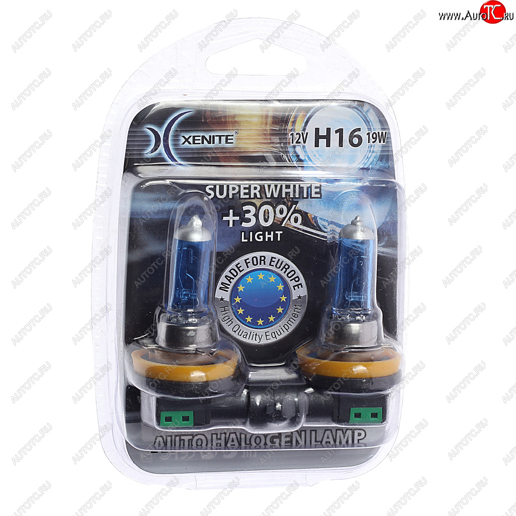 639 р. Лампа 12V H16 19W PGJ19-3 +30% 4000К блистер (2шт.) Super White XENITE XENITE 1007069  с доставкой в г. Кемерово