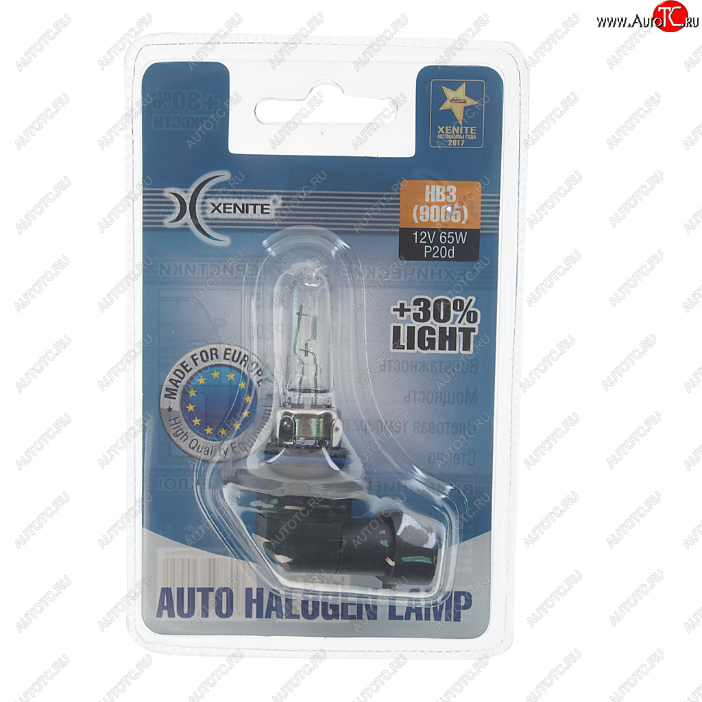 299 р. Лампа 12V HB3(9005) 65W P20d +30% 3200К блистер (1шт.) XENITE XENITE 1007084  с доставкой в г. Кемерово