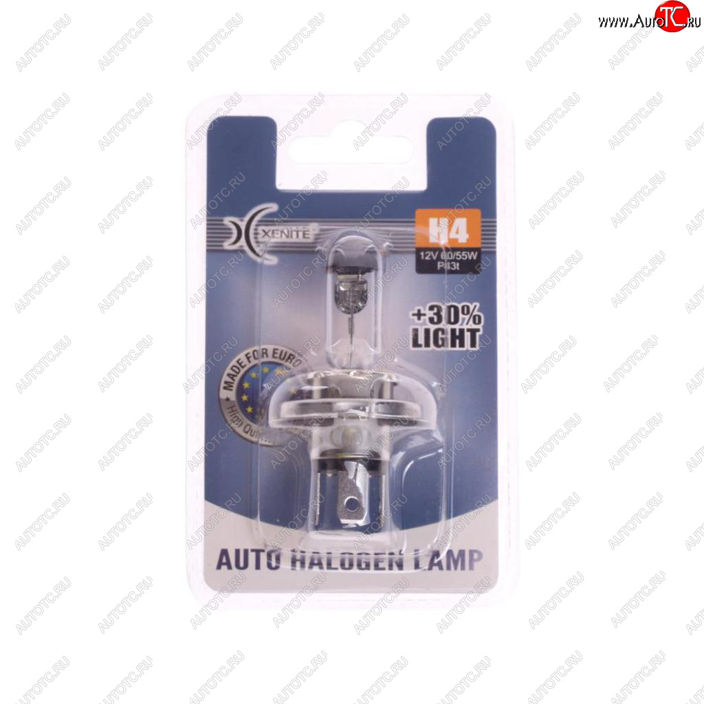 277 р. Лампа 12V H4 6055W P43t +30% 3200К блистер (1шт.) XENITE XENITE 1007089  с доставкой в г. Кемерово