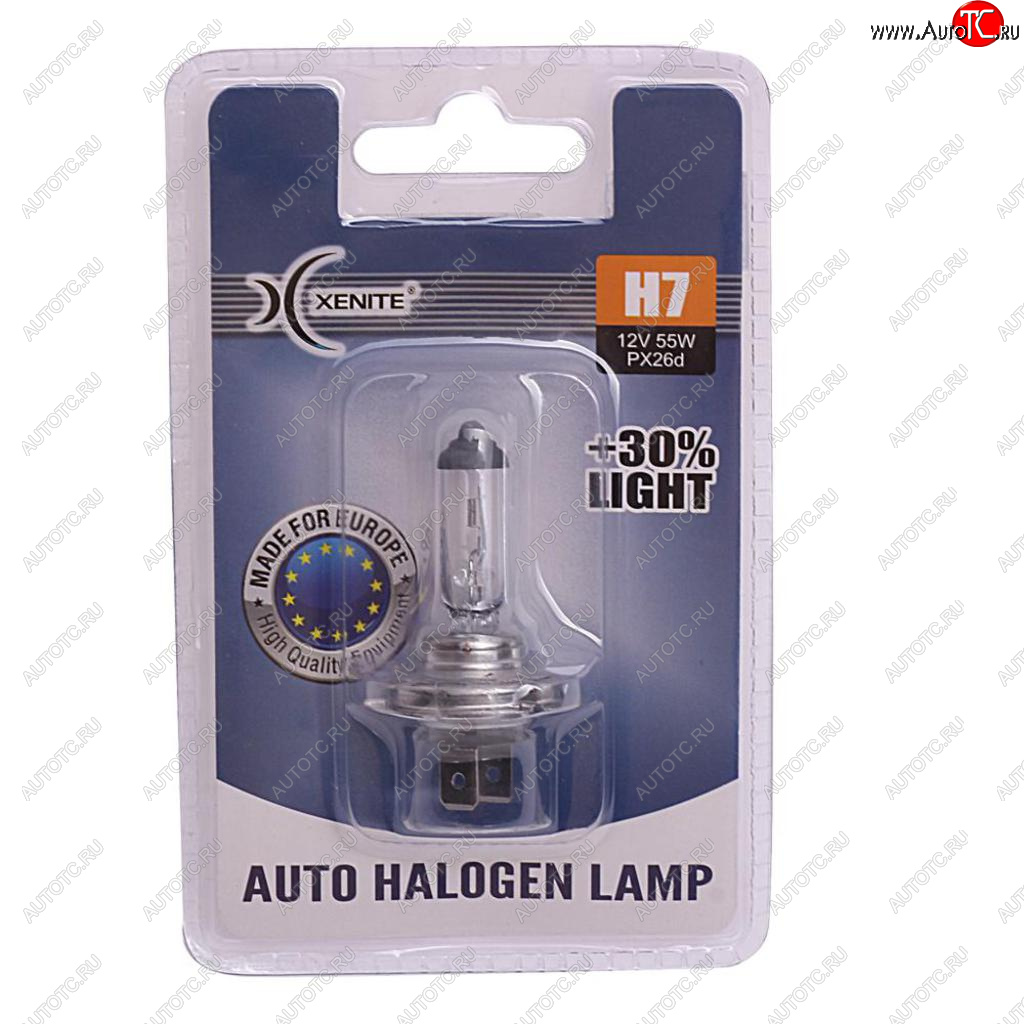 251 р. Лампа 12V H7 55W PX26d +30% 3200К блистер (1шт.) XENITE XENITE 1007090  с доставкой в г. Кемерово