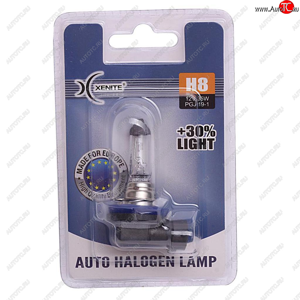 379 р. Лампа 12V H8 35W PGJ19-1 +30% 3200К блистер (1шт.) XENITE XENITE 1007091  с доставкой в г. Кемерово