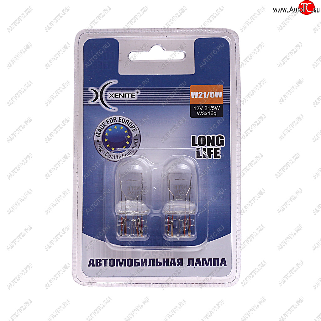 199 р. Лампа 12V W215W W3x16q 3200К блистер (2шт.) Long Life XENITE XENITE 1007114  с доставкой в г. Кемерово