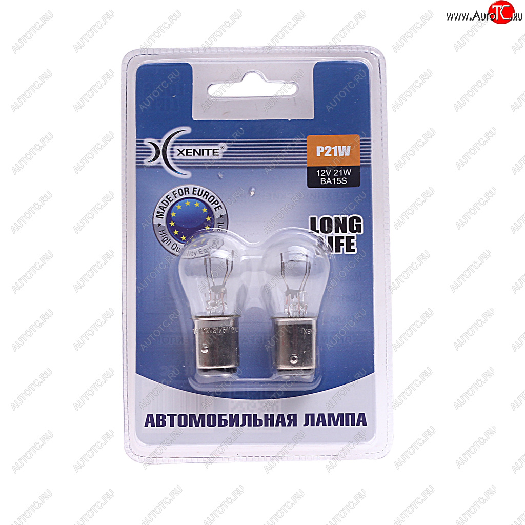 148 р. Лампа 12V P215W BAY15d 3200К блистер (2шт.) Long Life XENITE XENITE 1007116  с доставкой в г. Кемерово
