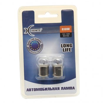 128 р. Лампа 12V R10W BA15s 3200К блистер (2шт.) Long Life XENITE XENITE 1007123  с доставкой в г. Кемерово. Увеличить фотографию 1