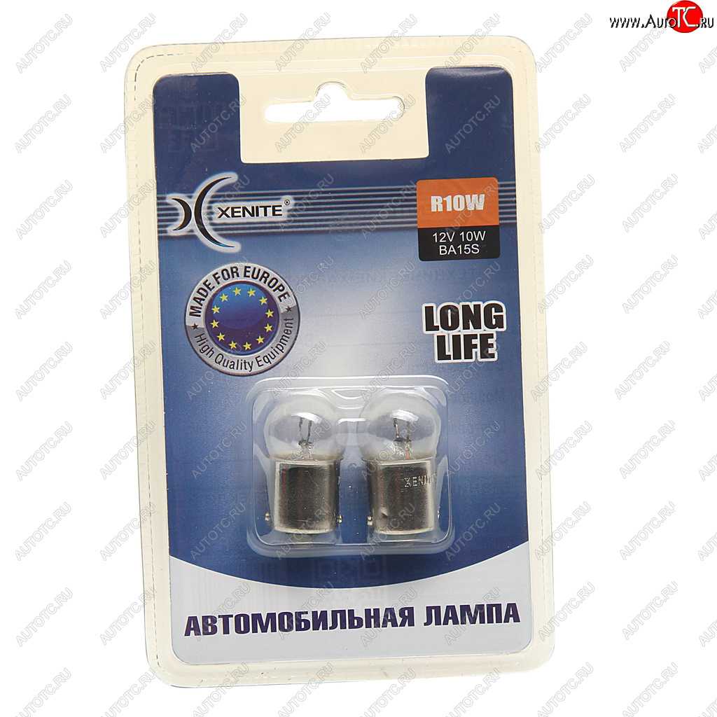 128 р. Лампа 12V R10W BA15s 3200К блистер (2шт.) Long Life XENITE XENITE 1007123  с доставкой в г. Кемерово