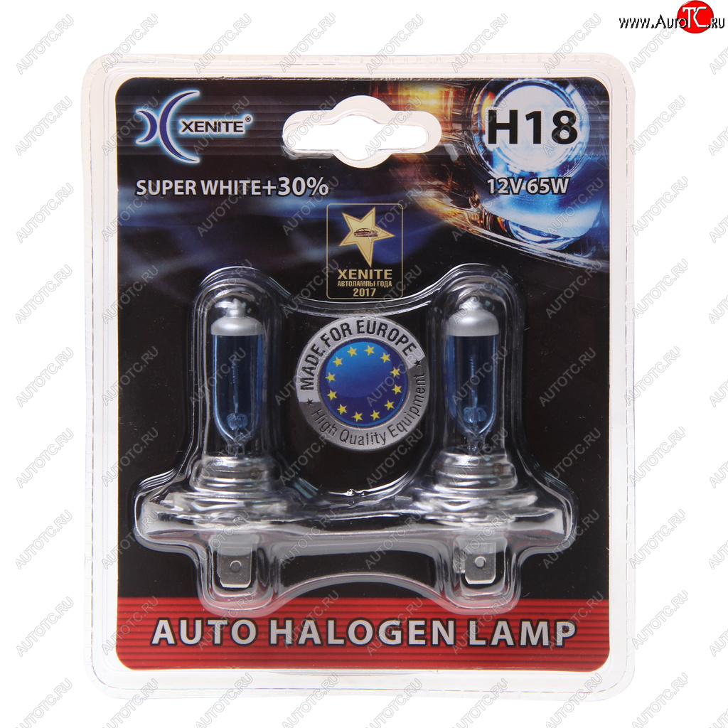 529 р. Лампа 12V H18 65W PY26d-1 +30% 4000К блистер (2шт.) Super White XENITE XENITE 1007149  с доставкой в г. Кемерово