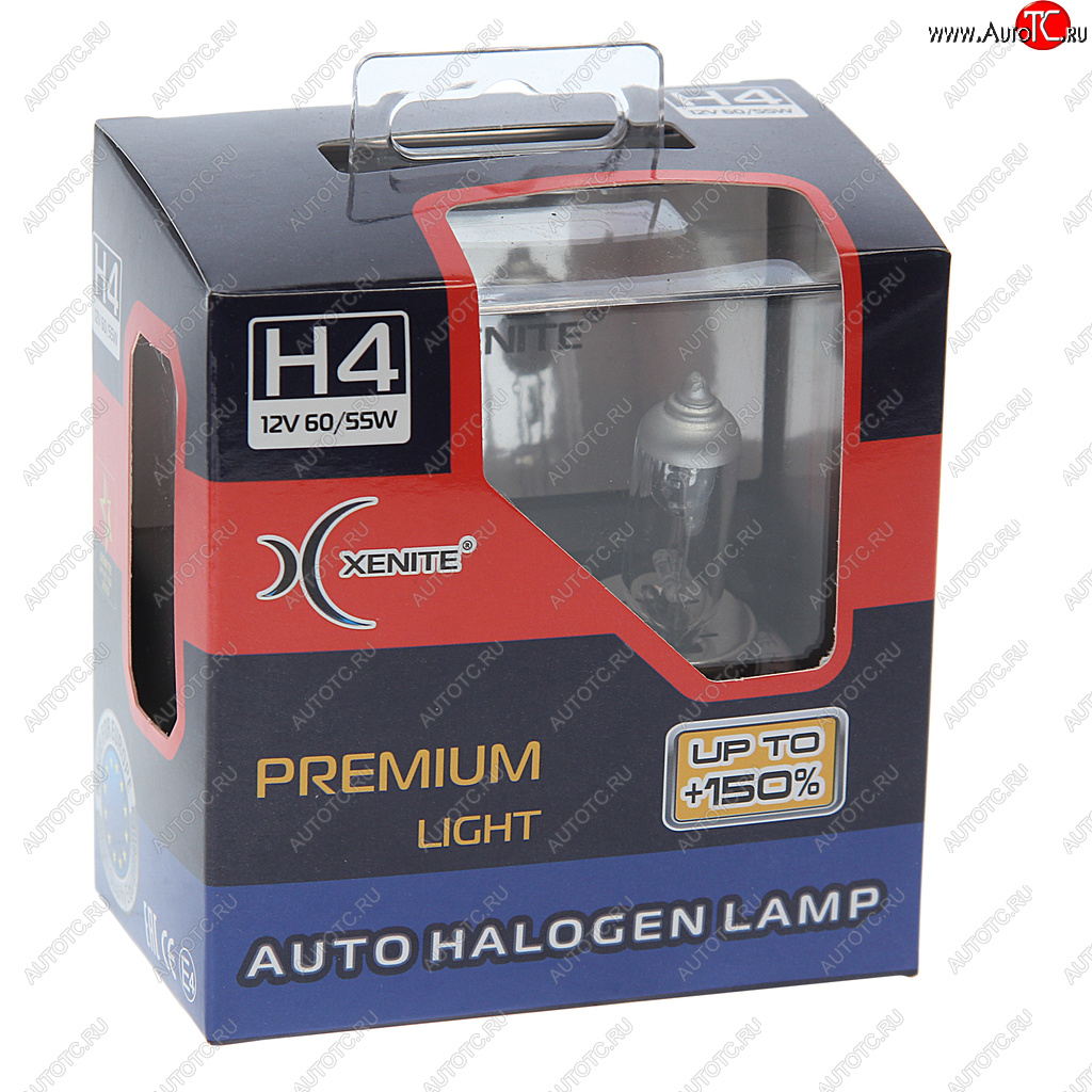 1 049 р. Лампа 12V H4 6055W P43t +150% бокс (2шт.) XENITE XENITE 1007161  с доставкой в г. Кемерово