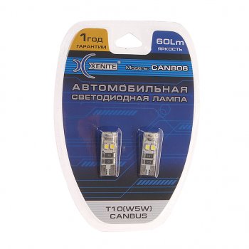 285 р. Лампа светодиодная 12V W5W T10W W2.1х9.5d бесцокольная блистер (2шт.) XENITE XENITE 1009316  с доставкой в г. Кемерово. Увеличить фотографию 1