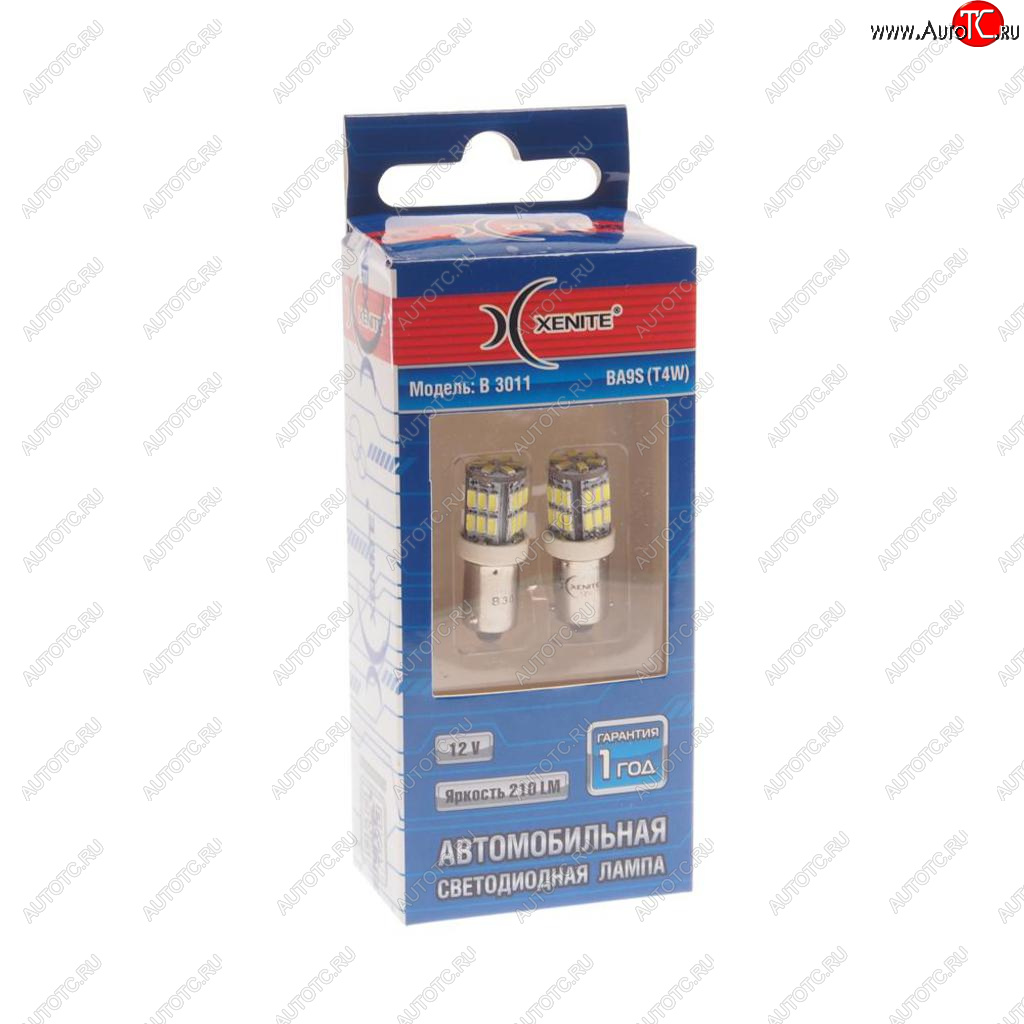 379 р. Лампа светодиодная 12V Т4W 0.5W BA9S белая блистер (2шт.) XENITE XENITE 1009544  с доставкой в г. Кемерово