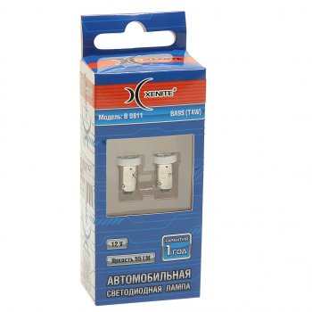 243 р. Лампа светодиодная 12V T4W BA9s 55Lm бокс (2шт.) XENITE XENITE 1009545  с доставкой в г. Кемерово. Увеличить фотографию 1
