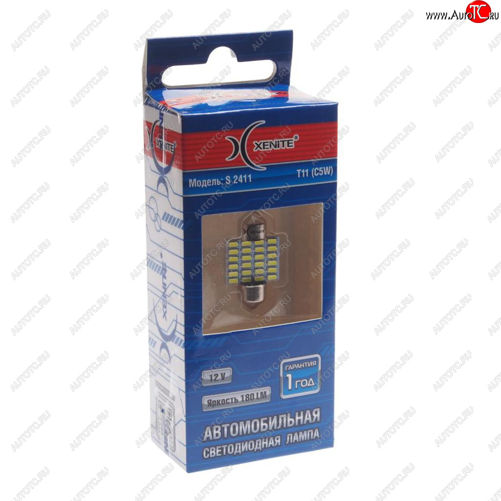 195 р. Лампа светодиодная 12V C5W SV8.5-8 двухцокольная 2411 бокс (1шт.) XENITE XENITE 1009547  с доставкой в г. Кемерово