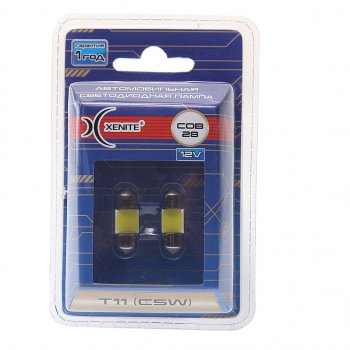 539 р. Лампа светодиодная 12V C5W SV8.5-8 двухцокольная блистер (2шт.) XENITE XENITE 1009582  с доставкой в г. Кемерово. Увеличить фотографию 1