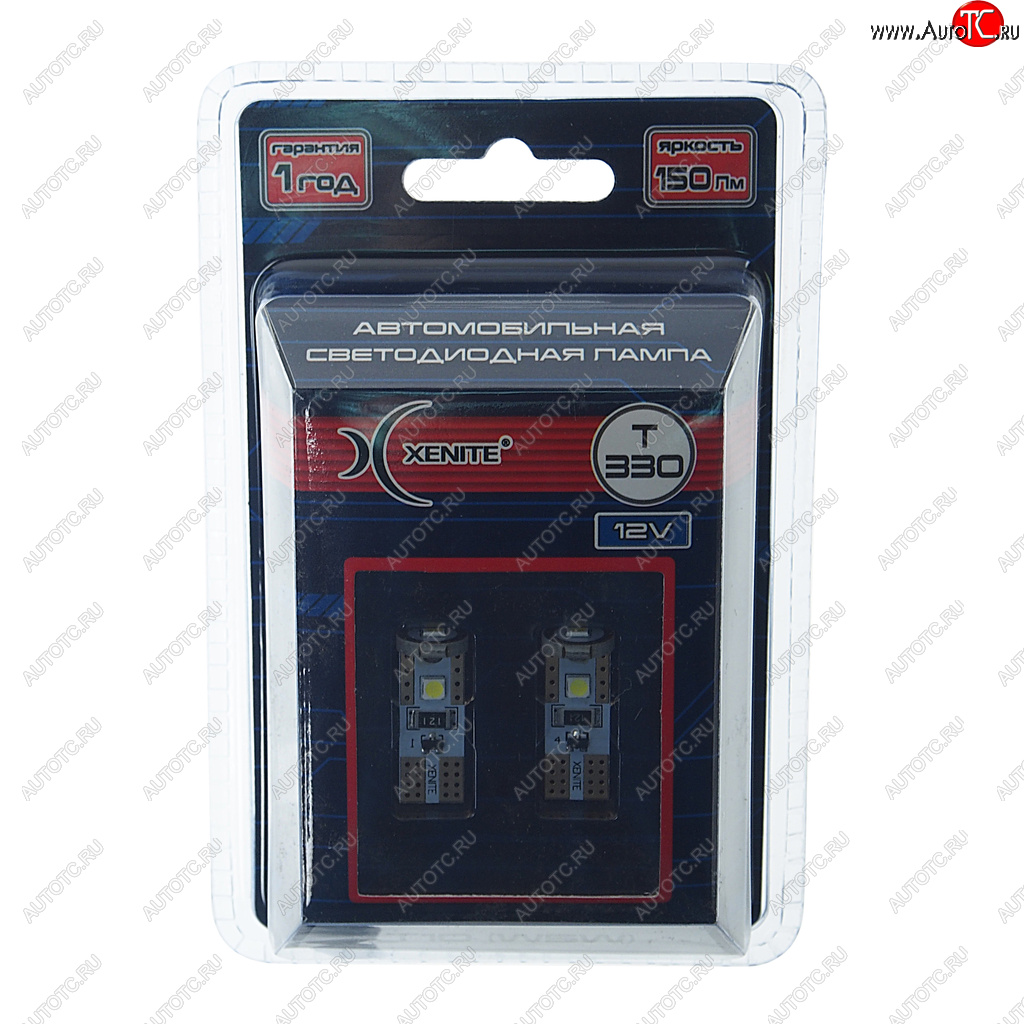 294 р. Лампа светодиодная 12V W5W T10W W2.1х9.5d бесцокольная блистер (2шт.) XENITE XENITE 1009641  с доставкой в г. Кемерово