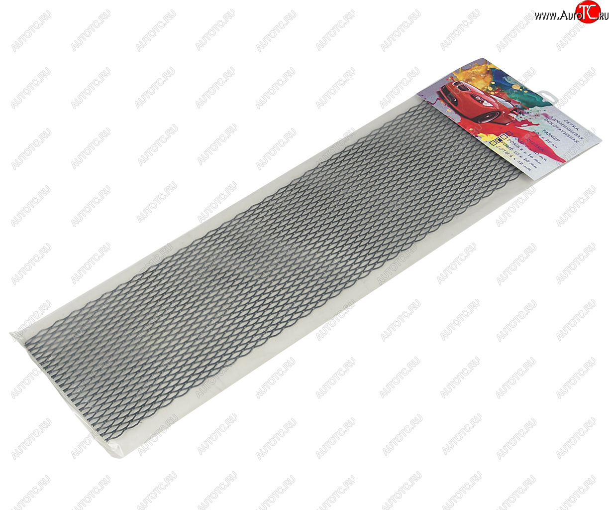 589 р. Решетка радиатора сетка (черная) крупная 100х25см (ромб 10х20мм) GRILLE TUNING GRILLE TUNING 100х25 (ромб 10х20) black  с доставкой в г. Кемерово