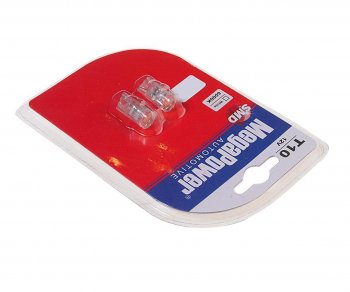 319 р. Лампа светодиодная 12V W5W T10 W2.1x9.5d 6000K 3 LED блистер (2шт.) MEGAPOWER MEGAPOWER-AUTOMOTIVE 10103w-2бл  с доставкой в г. Кемерово. Увеличить фотографию 2