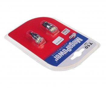 240 р. Лампа светодиодная 12V W5W T10 W2.1x9.5d 6000K 3 LED блистер (2шт.) MEGAPOWER MEGAPOWER-AUTOMOTIVE 10112w-2бл  с доставкой в г. Кемерово. Увеличить фотографию 2
